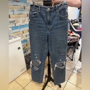 Distressed Blue Jeans